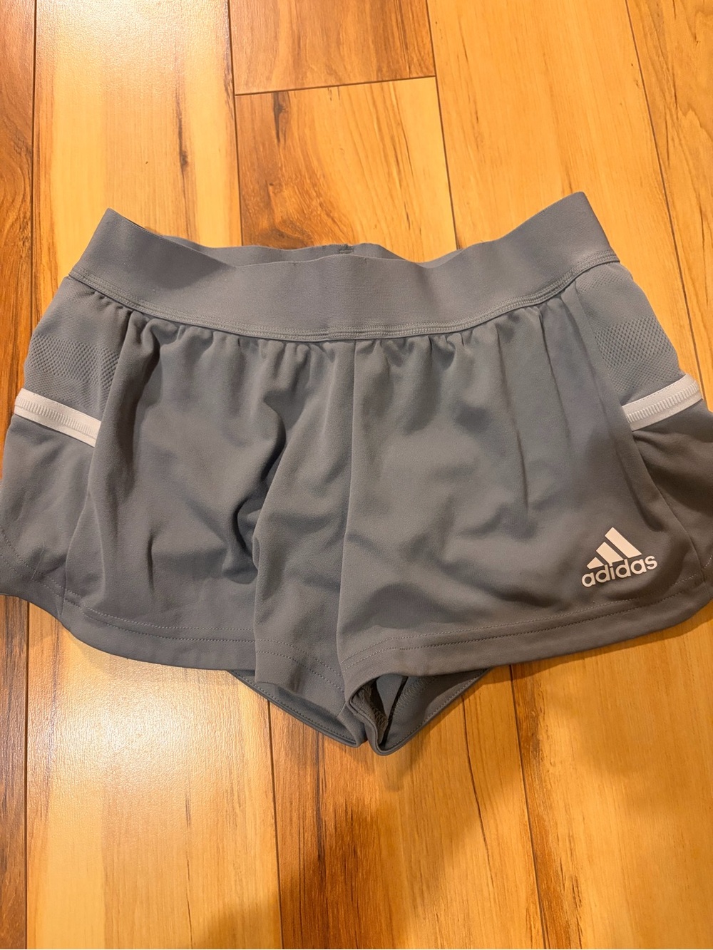 adidas Women’s Slate Gray Athletic Shorts with Logo